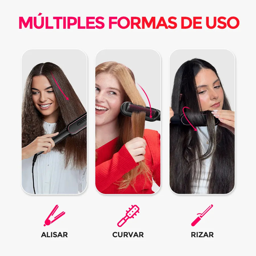 Cepillo Alisador de Cabello Profesional 2 en 1